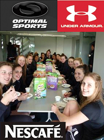 NZ Water Polo Youth Girls enjoy their Nescafe Breakfast
